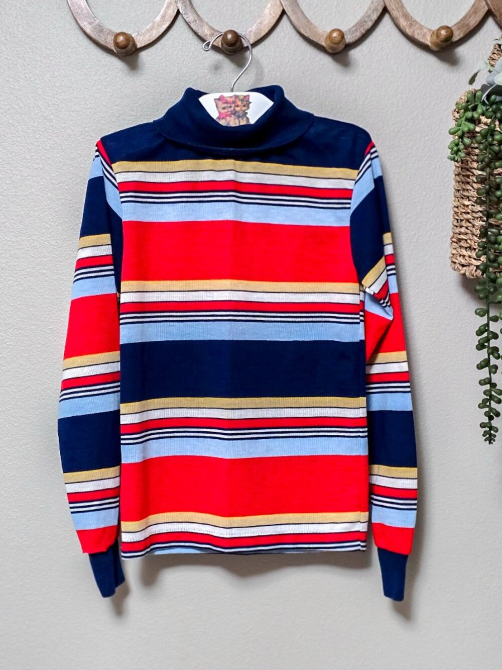 VTG 1980s Garanimals Boys Striped Turtleneck Shirt Single Stitch Youth 7/8